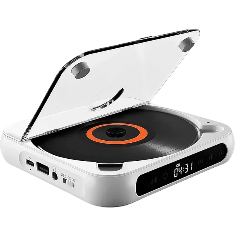 KC-918 Lecteur CD stéréo Blanc 1200mAh Enceinte Bluetooth 5.3