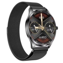 TN99 Bracelet Milanais Noir 1,43 pouces AMOLED Appels Bluetooth 5 jours +100 sports IP67 - Montre connectée