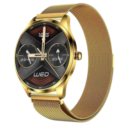 TN99 Bracelet Milanais Doré 1,43 pouces AMOLED Appels Bluetooth 5 jours +100 sports IP67 - Montre connectée