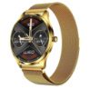 TN99 Bracelet Milanais Doré 1,43 pouces AMOLED Appels Bluetooth 5 jours +100 sports IP67 - Montre connectée