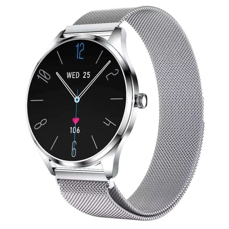 TN99 Bracelet Milanais Argent 1,43 pouces AMOLED Appels Bluetooth 5 jours +100 sports IP67 - Montre connectée