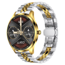 TN99 Bracelet Métal Doré 1,43 pouces AMOLED Appels Bluetooth 5 jours +100 sports IP67 - Montre connectée