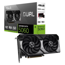 ASUS Dual RTX5060-O8G NVIDIA GeForce RTX 5060 8 GB GDDR7 PCIe 5.0 2 ventilateurs HDMI 2.1 3 DisplayPort Carte graphique