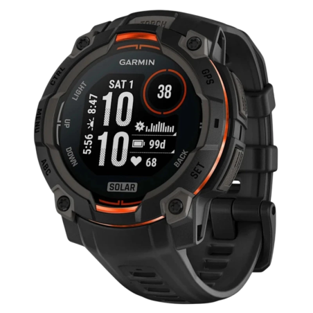 Garmin Instinct 3 45 mm Solar Noir Bracelet Silicone 0,9 pouces MIP GPS NFC 28 jours 10ATM Smartwatch