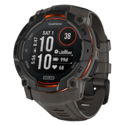 Garmin Instinct 3 50 mm Solar Noir Bracelet Silicone Charbon 1,1 pouces NFC 40 jours 10ATM Smartwatch
