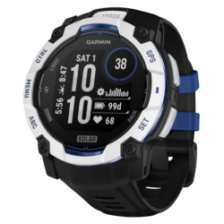 Garmin Instinct 3 50 mm Solar Blanc Bracelet Silicone Noire MIP 40 jours 10ATM Smartwatch