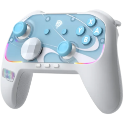 EasySMX S10 Switch Blanc pour Nintendo Switch 2 avec Vibration HD 1200mAh RGB boutons programmables Manette de jeu