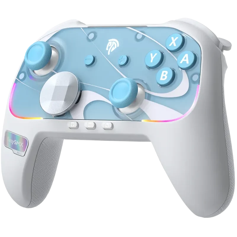 EasySMX S10 Switch Blanc pour Nintendo Switch 2 avec Vibration HD 1200mAh RGB boutons programmables Manette de jeu