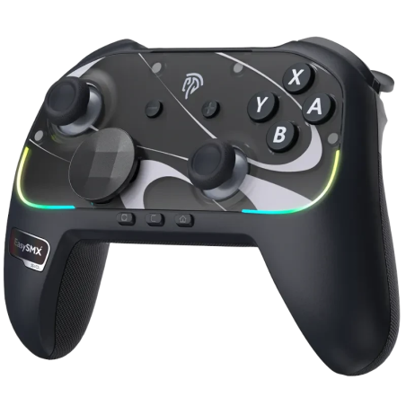 EasySMX S10 Switch Noir pour Nintendo Switch 2 avec Vibration HD 1200mAh RGB boutons programmables Manette de jeu