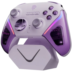 EasySMX D10 PC Violet multiplateforme avec Base de Recharge Intelligente effet Hall vibration 1000mAh RGB Manette
