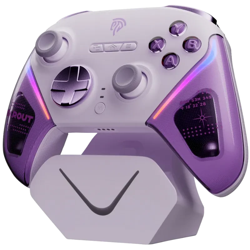 EasySMX D10 PC Violet multiplateforme avec Base de Recharge Intelligente effet Hall vibration 1000mAh RGB Manette
