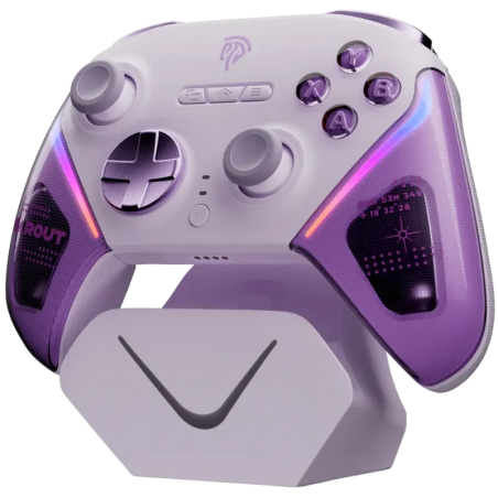 EasySMX D10 PC Violet multiplateforme avec Base de Recharge Intelligente effet Hall vibration 1000mAh RGB Manette