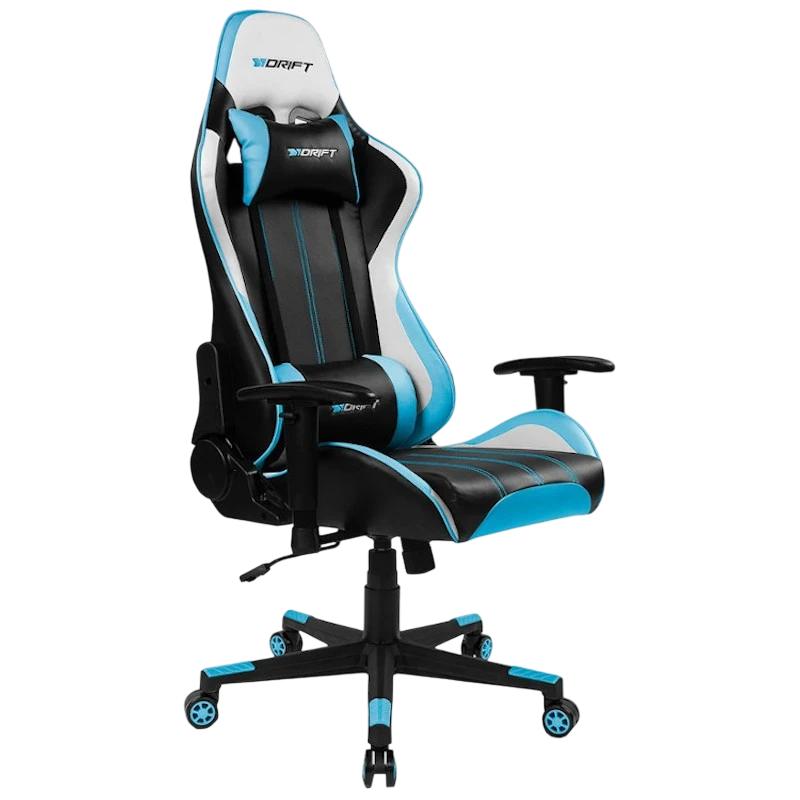 Drift DR175 Noir Bleu 150kg inclinable appuie-tête coussin lombaire Chaise gaming