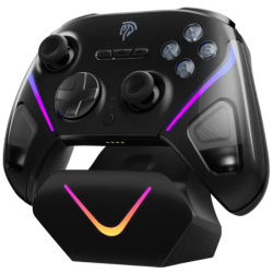 EasySMX D10 PC Noir multiplateforme avec Base de Recharge Intelligente effet Hall vibration 1000mAh RGB Manette