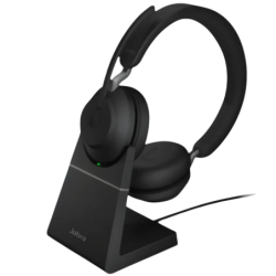 Jabra Evolve2 65 Stereo MS USB-C avec base de charge Arceau Bluetooth 5.0 Casque sans fil