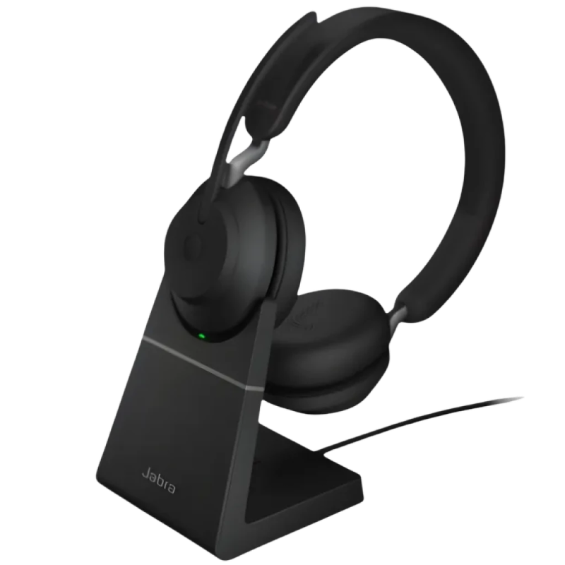 Jabra Evolve2 65 Stereo MS USB-C avec base de charge Arceau Bluetooth 5.0 Casque sans fil