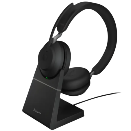 Jabra Evolve2 65 Stereo MS USB-C avec base de charge Arceau Bluetooth 5.0 Casque sans fil
