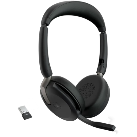 Jabra Evolve2 65 Flex UC Stereo USB-A avec base de charge Arceau Bluetooth 5.2 32h Multipoint Casque sans fil