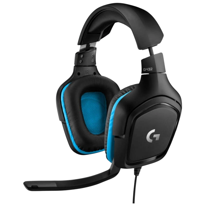 Logitech G432 Noir/Bleu Arceau avec micro Casque gaming