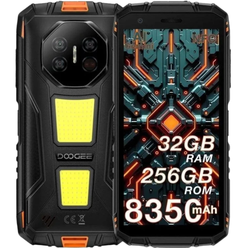 Doogee Fire 3 Max 4G 8GB/256GB Orange avec vision nocturne 5,45 pouces IPS 48MP 8350mAh 18W NFC