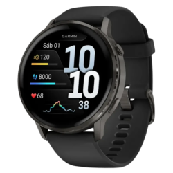 Garmin Venu 4 45 mm Noir Bracelet Silicone 1,4 pouces AMOLED GPS NFC 12 jours 5ATM Smartwatch