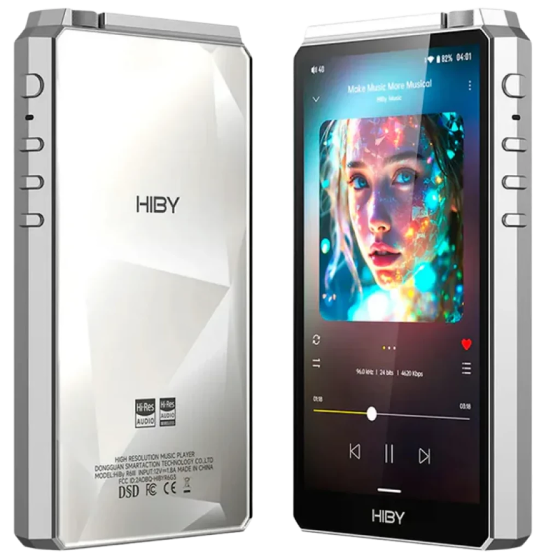 Hiby R6 III (Gen 3) 2025 Argent avec Dac Cs43198 Android 12 Bluetooth 5.0 64GB 11h Lecteur audio numérique Hi-Res