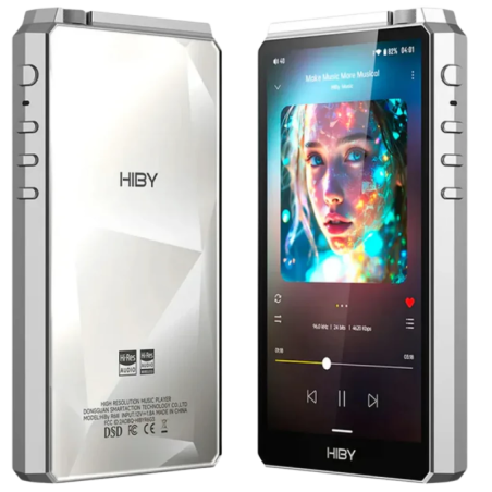 Hiby R6 III (Gen 3) 2025 Argent avec Dac Cs43198 Android 12 Bluetooth 5.0 64GB 11h Lecteur audio numérique Hi-Res