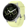 Garmin Venu 4 45 mm Argent Bracelet Silicone Jaune 1,4 pouces AMOLED GPS NFC 12 jours 5ATM Smartwatch