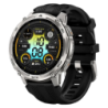 KOSPET Tank T4C Argent Bracelet Noir 1,5 pouces AMOLED GPS 15 jours +170 sports 5ATM IP69K Montre connectée
