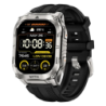 KOSPET Tank M4C Argent Bracelet Noir 1,96 pouces AMOLED GPS 16 jours +170 sports 5ATM IP69K Montre connectée