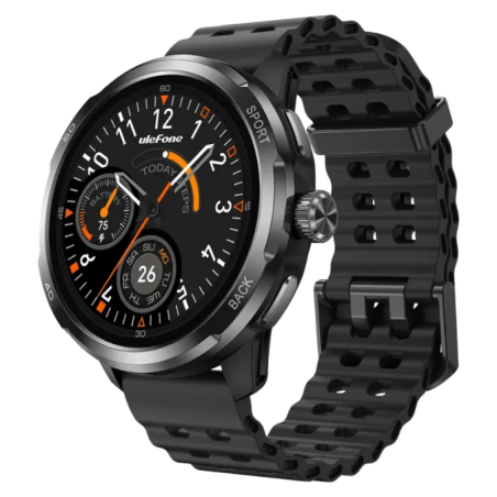 Ulefone Armor Watch Pro Noir 1,50 pouces AMOLED GPS 8 jours +100 sports 5ATM IP69K