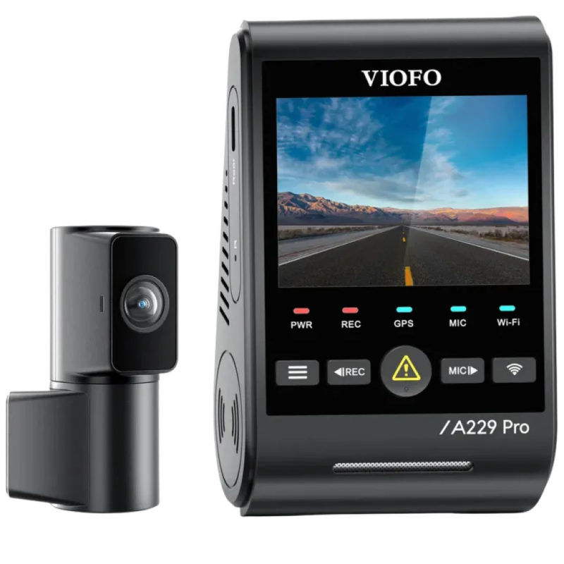 VIOFO A229 Pro Tele 4K + 2K WiFi GPS capteur Sony STARVIS 2 IMX678 de 8 MP vision nocturne mode parking Dashcam