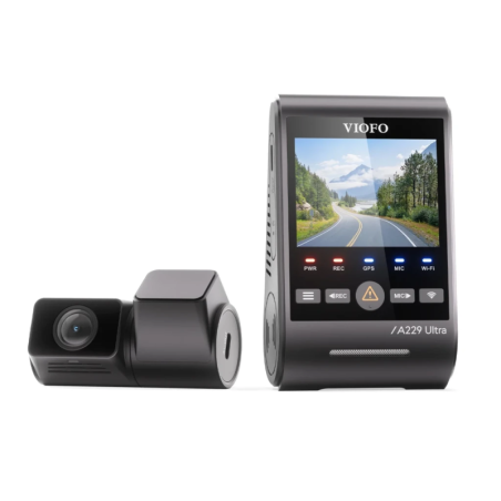 VIOFO A229 Ultra 2CH 4K Avant + 4K Arrière avec écran LCD de 2,4 pouces GPS WiFi 5GHz HDR vision nocturne Dashcam