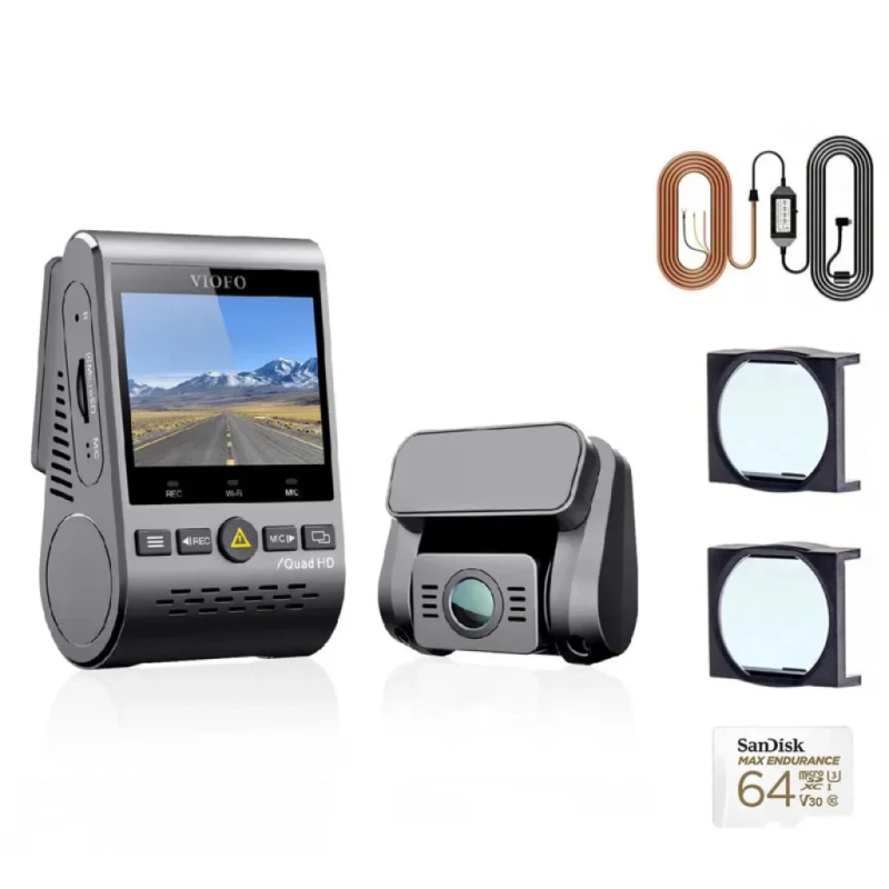 VIOFO A129 Plus Duo 2K Full HD double avec écran LCD de 2 pouces GPS WiFi Dashcam