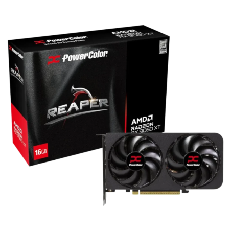 Powercolor Reaper RX 9060XT 16GB PCIe 5.0 2 ventilateurs HDMI 2.1 2 DisplayPort Carte graphique