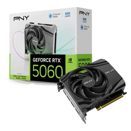 PNY GeForce RTX 5060 Single Fan 8GB GDDR7 PCIe 5.0 HDMI 2.1 3 DisplayPort Carte graphique