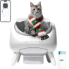 Catlink Open-X Blanc Avec Couvercle Ouvert WiFi 12 L app Bac à litière autonettoyant