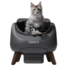 Catlink Open-X Gris Avec Couvercle Ouvert WiFi 12 L app Bac à litière autonettoyant