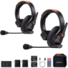 COMICA Seekcom S1 Système Intercom avec Micro Sans Fil et Casque Professionnel (Pack2) 500m de portée 12h