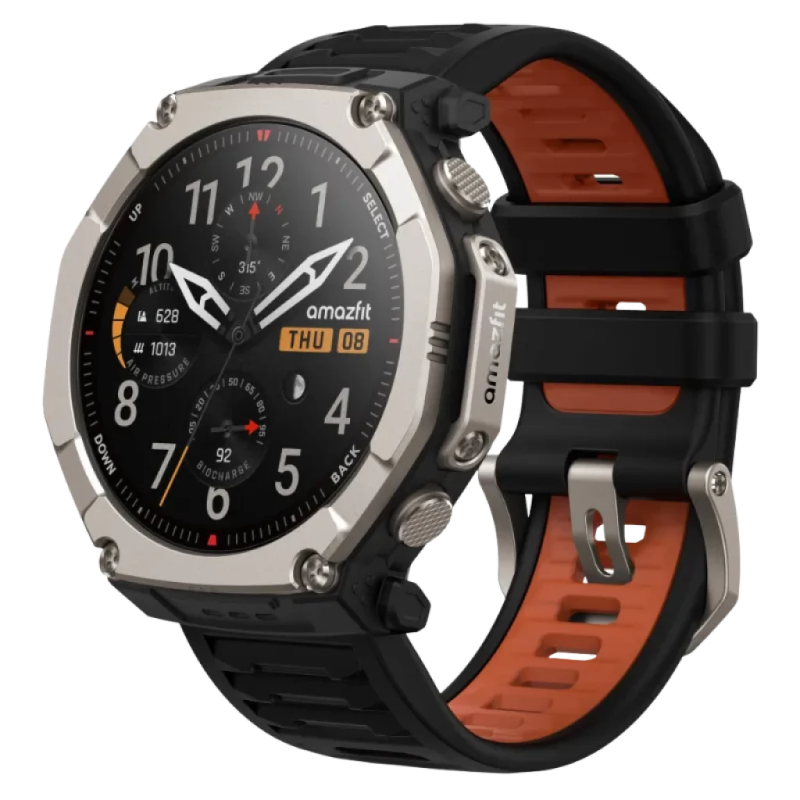 Amazfit T-Rex Ultra 2 Magma Noir 1,5 pouces AMOLED GPS NFC Appels Bluetooth 30 jours +187 sports 10ATM Smartwatch