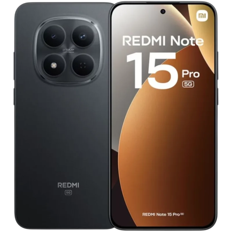 Xiaomi Redmi Note 15 Pro 5G 8GB/512GB Noir 6,83 pouces AMOLED 120Hz 200MP 6580mAh 90W NFC