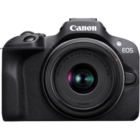Canon EOS R100 + RF-S 18-45mm F4.5-6.3 IS STM Kit 24,1 MP 4K APS-C 3 pouces WiFi Appareil photo hybride