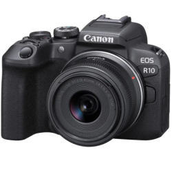 Canon EOS R10 avec Objectif RF-S 18-45mm F4.5-6.3 IS STM APS-C 24,2MP, Vidéo 4K stabilisateur 2,95 pouces Appareil photo hybride