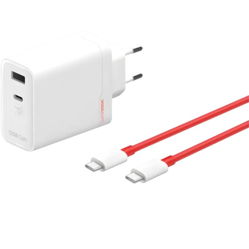Chargeur ONEPLUS SUPERVOOC à double port GaN 120 W avec câble USB-C