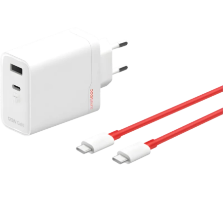 Chargeur ONEPLUS SUPERVOOC à double port GaN 120 W avec câble USB-C