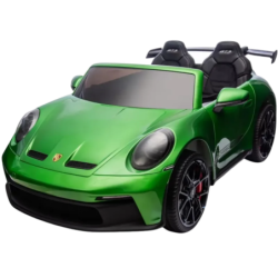 Porsche 911 GT3 12V Télécommande RC 2,4 GHz Vert 4 moteurs Voiture électrique pour enfants