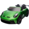 Porsche 911 GT3 12V Télécommande RC 2,4 GHz Vert 4 moteurs Voiture électrique pour enfants