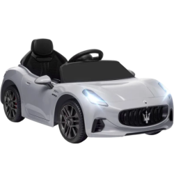 Maserati GranTurismo Folgore 12V Télécommande RC Gris 5km/h 25kg musique ceinture de sécurité Voiture électrique pour enfants