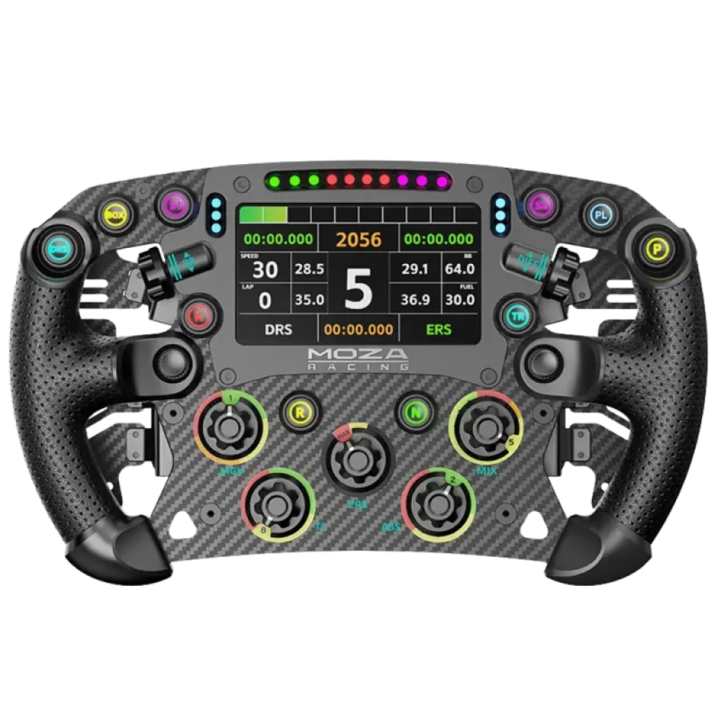 Moza FSR2 Écran Tactile 4,3", Fibre de Carbone Toray palettes de changement de vitesse 10 boutons Volant