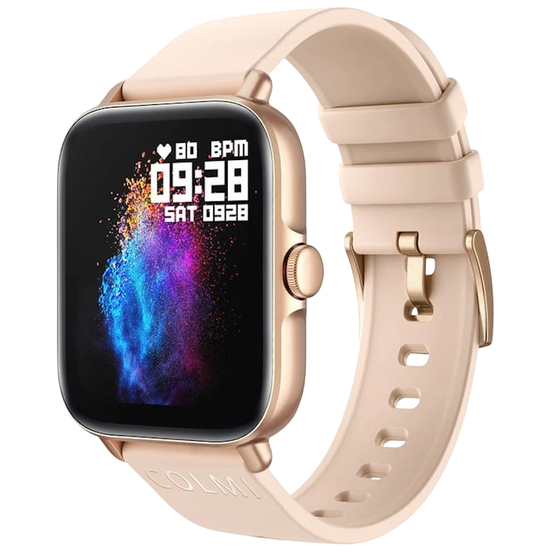 COLMI P28 Plus Or Bracelet Silicone Crème 1,69 pouces TFT 7 jours IP67 Montre connectée